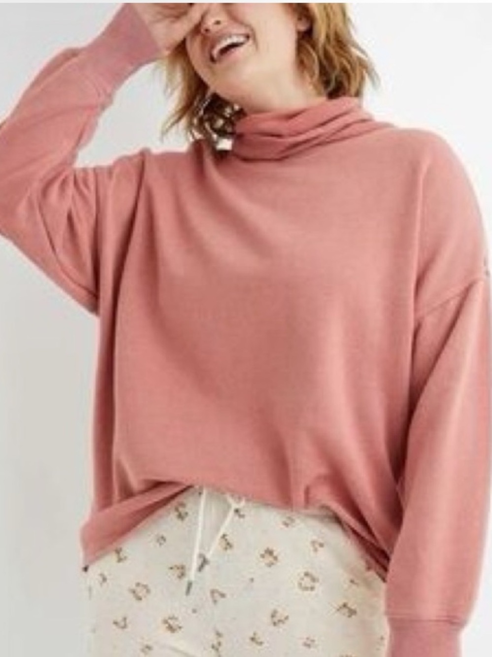 Aerie Turtleneck Raw Hem Sweatshirt